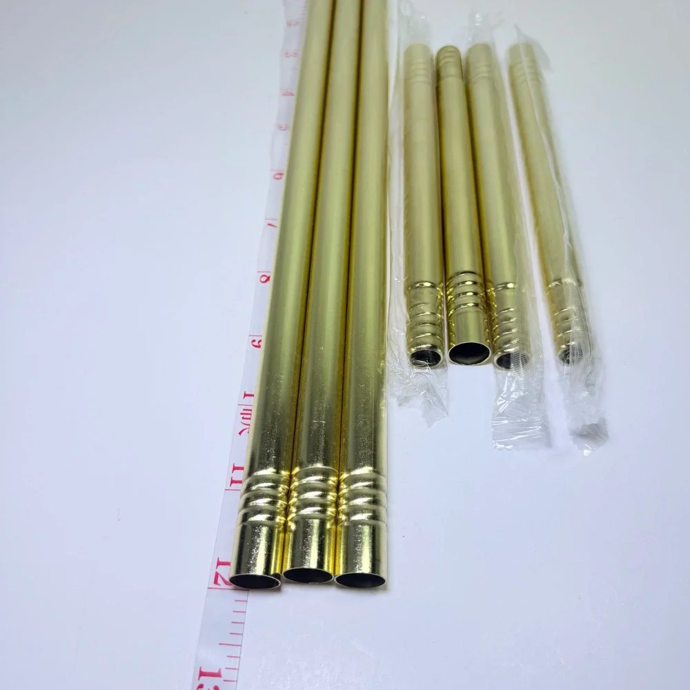 Gold Curtain Rods Decorative Modular Window Hardware Polished Gold Metal